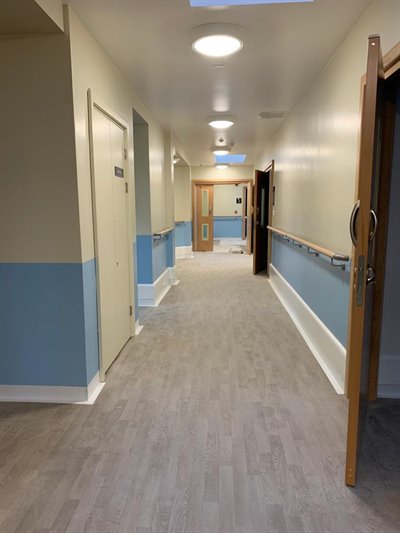 Healthcare | Coved Flooring | BM3 EasyClean Capping | Corridor 2