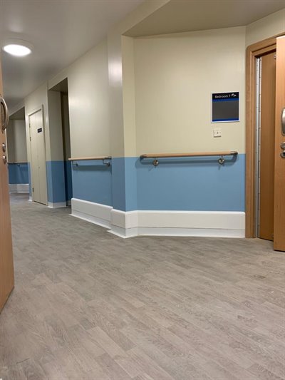 Healthcare | Coved Flooring | BM3 EasyClean Capping | Corridor