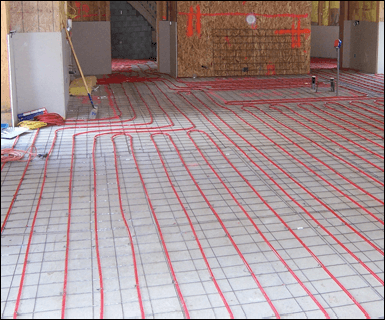 ThermaSkirt-e is much easier to install than the complex UFH